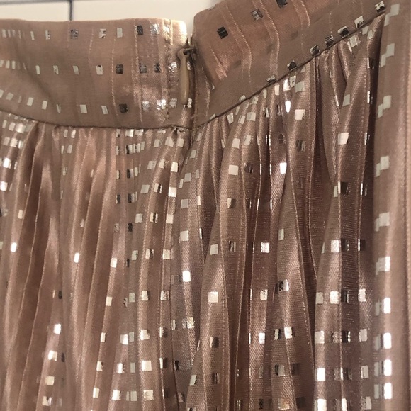 NWT Pink Party Glitter Pleated Midi Skirt Anthropologie Sabina Musáyev NYE - Picture 7 of 9